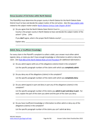 Answering a Debt Collection Summons and Complaint - Checklist - North Dakota, Page 4