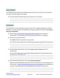 Answering a Debt Collection Summons and Complaint - Checklist - North Dakota, Page 7
