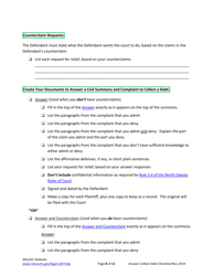 Answering a Debt Collection Summons and Complaint - Checklist - North Dakota, Page 8
