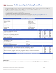 Document preview: On-Site Agency Specific Training Request Form - Ohio