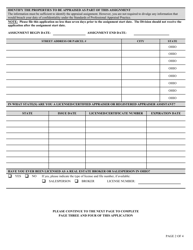 Form COM3649 Temporary Appraiser License/Certificate Application - Ohio, Page 2