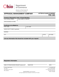 Document preview: Form REPL-18-0008 Appraisal Management Company Letter of Good Standing - Ohio