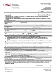 Document preview: Form COM3648 Appraiser Instructor Certification - Ohio