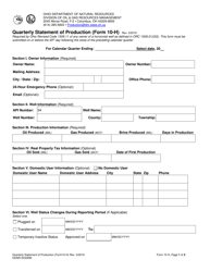 Form 10-H Quarterly Statement of Production - Ohio, Page 3