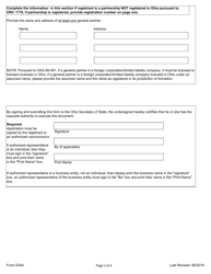Form 534A Name Registration - Ohio, Page 3