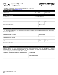 Form R-1 (BWC-6102) &quot;Employer Authorized Representative&quot; - Ohio