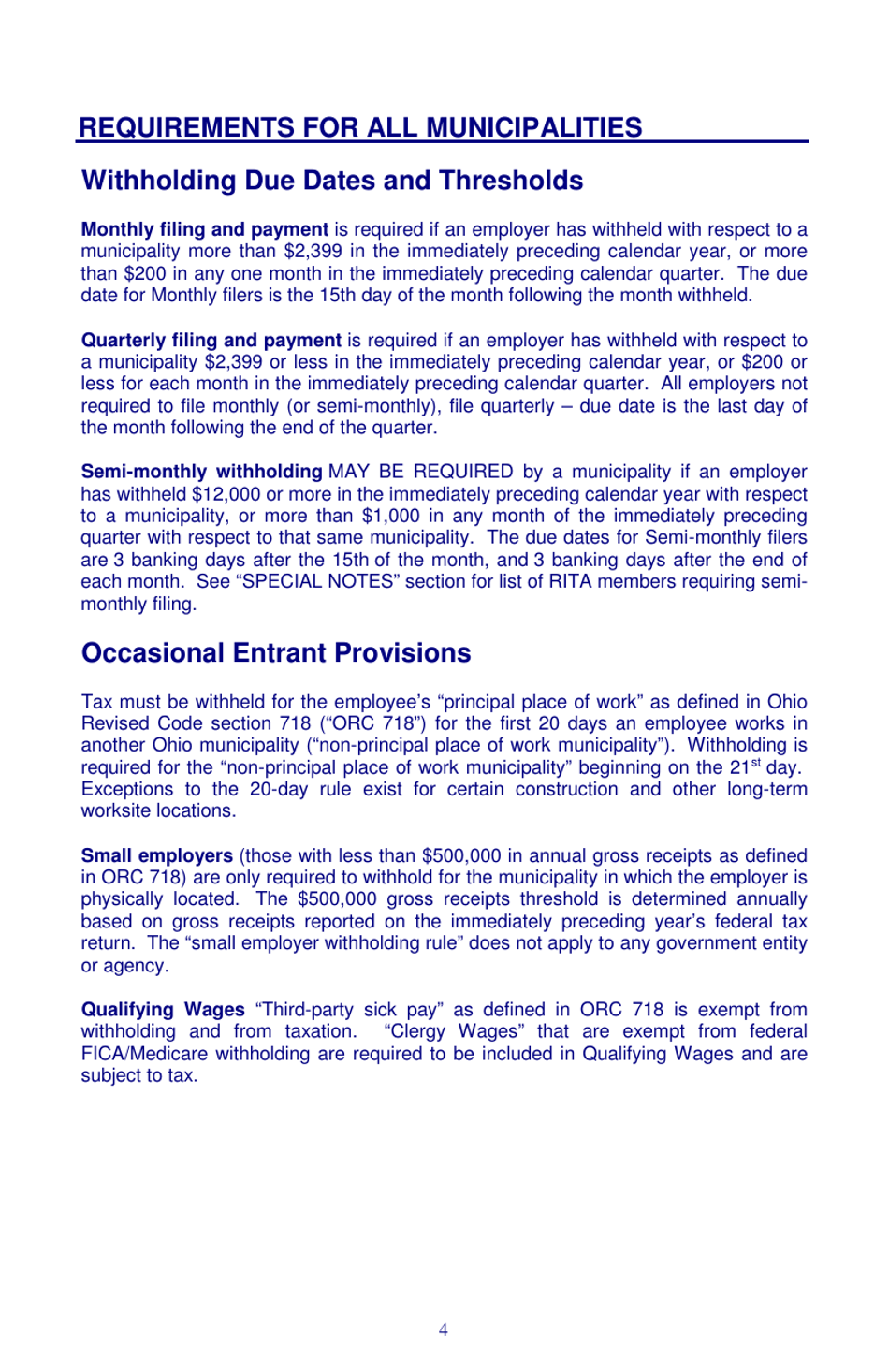 Instructions for Form 11 Employers Municipal Tax Withholding Statement - Ohio, Page 4