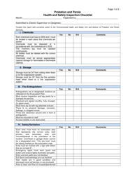 Document preview: Form OP-130107C Probation and Parole Health and Safety Inspection Checklist - Oklahoma