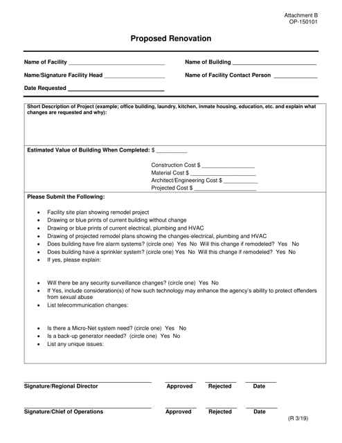 Form OP-150101 Attachment B  Printable Pdf