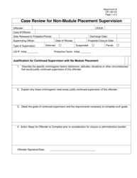 Form OP-160103 Attachment B Case Review for Non-module Placement Supervision - Oklahoma