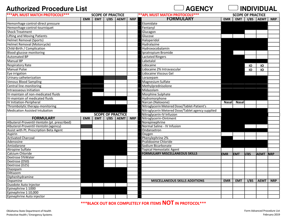Agency Protocol Application - Oklahoma, Page 10
