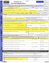 Form 735-226 Application for Title and Registration - Oregon