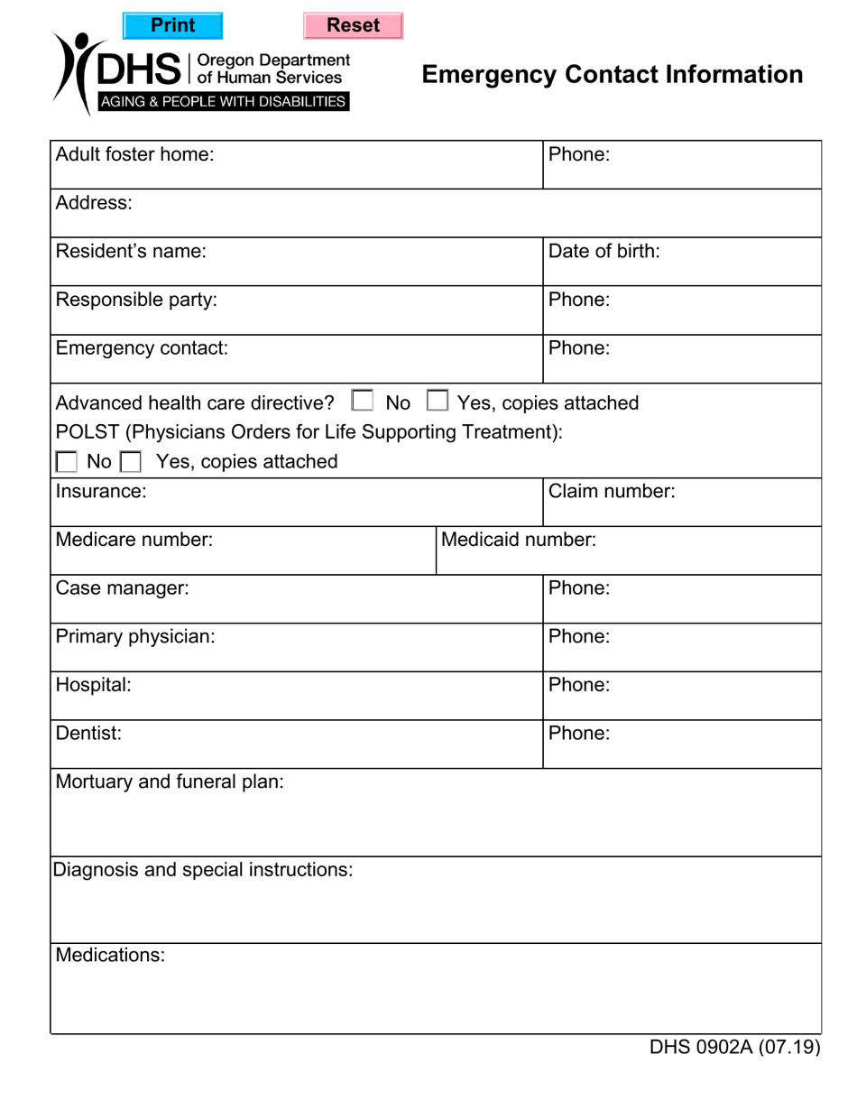 Form SDS0902A - Fill Out, Sign Online and Download Fillable PDF, Oregon ...