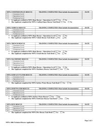 NFPA Technical Rescue Application for Certification - Oregon, Page 2