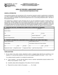 Form 8000-FM-OOGM0148U Area of Review Landowner Survey (Unconventional Operations Only) - Pennsylvania