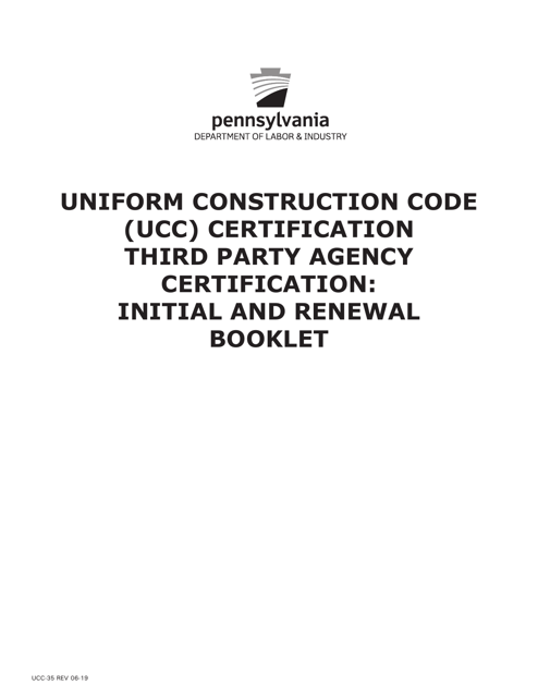 Form UCC-35 Application for Third Party Agency Ucc Certification - Pennsylvania