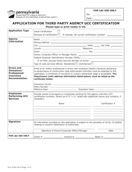 Form UCC-35 Application for Third Party Agency Ucc Certification - Pennsylvania, Page 4