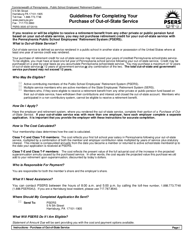 Form PSRS-278 Application for Credit of Out-of-State Service - Pennsylvania