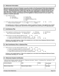 Form PSRS-278 Application for Credit of Out-of-State Service - Pennsylvania, Page 5