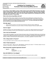 Form PSRS-28 Purchase of Non-intervening Miltary Service - Pennsylvania