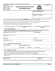 Form PSRS-27 Purchase Credit for Full-Time Service - Pennsylvania, Page 5