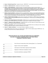 Form PSRS-8 Application for Retirement - Pennsylvania, Page 2