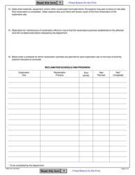 Form MR-300 (DHEC Form 3101) Reclamation Plan for Exploration - South Carolina, Page 3