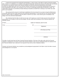 Form MR-1050 (D-3109) Irrevocable Letter of Credit - South Carolina, Page 2