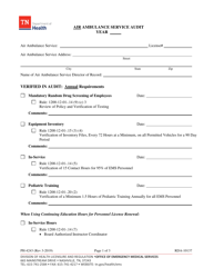 Document preview: Form PH-4243 Air Ambulance Service Audit - Tennessee