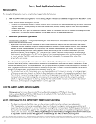 Form RV-F1313201 Surety Bond Application - Tennessee, Page 2