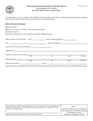 Form RV-F1308301 Consolidated Net Worth Election Registration Application - Tennessee