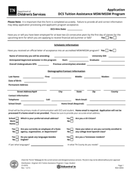 Document preview: Form CS-0976 Application - Dcs Tuition Assistance Program Msw-Mssw Program - Tennessee