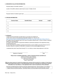 Form PWD1020 Application for Permit for Collection of Broodfish From Texas Waters - Texas, Page 2