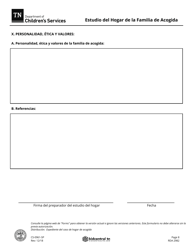 Formulario CS-0961 Estudio Del Hogar De La Familia De Acogida - Tennessee (Spanish), Page 8