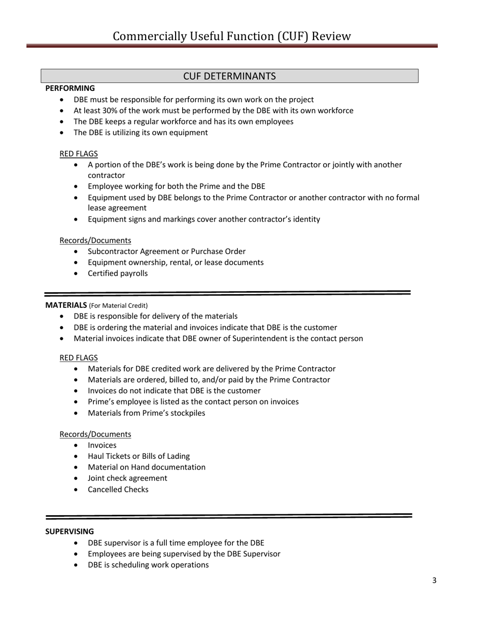 Commercially Useful Function (Cuf) Review - Texas, Page 3
