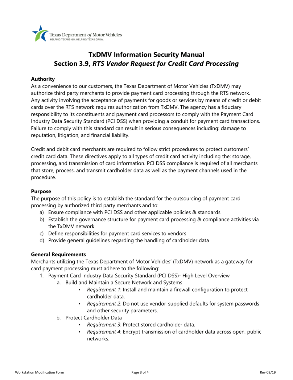 Workstation Modification Form - Texas, Page 3