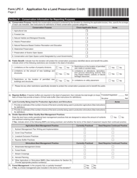 Form LPC-1 Application for a Land Preservation Credit - Virginia, Page 2