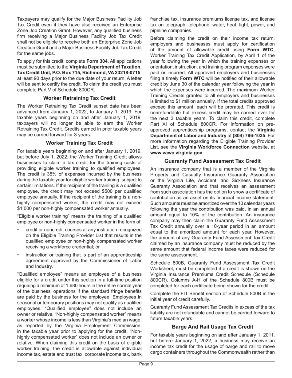 Instructions for Form 800 Insurance Premiums License Tax Return - Virginia, Page 13