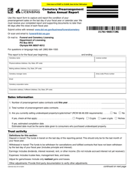Document preview: Form CEM-650-002 Cemetery Prearrangement Sales Annual Report - Washington
