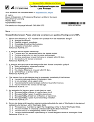 Document preview: Form ENLS-651-033 On-Site Designer/Inspector Law Review - Washington