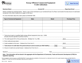 Document preview: Form REV41 0108 Energy Efficient Commercial Equipment Credit Addendum - Washington