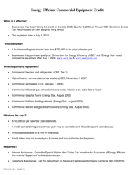 Form REV41 0108 Energy Efficient Commercial Equipment Credit Addendum - Washington, Page 2