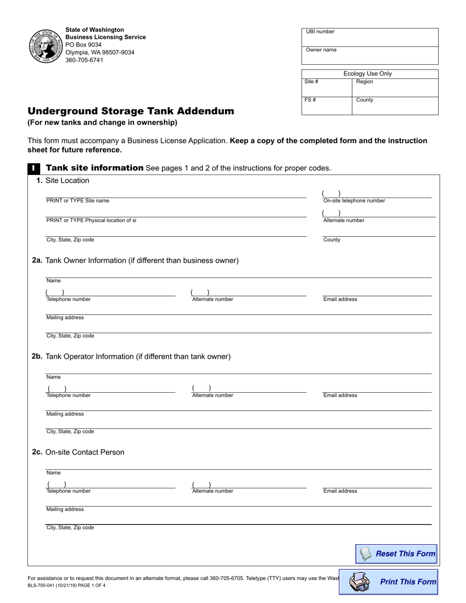 Form BLS700041 Download Fillable PDF or Fill Online Underground