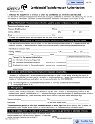 Document preview: Form REV42 2446 Confidential Tax Information Authorization - Washington