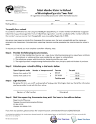 Form REV82 2113 &quot;Tribal Member Claim for Refund of Washington Cigarette Taxes Paid&quot; - Washington