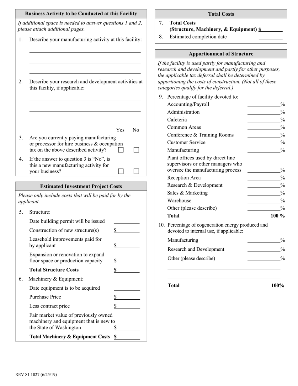 Form REV81 1027 - Fill Out, Sign Online And Download Fillable PDF ...