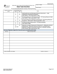 DSHS Form 10-625 State Task Checklist - Washington, Page 2