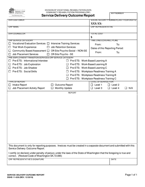 DSHS Form 11-030  Printable Pdf