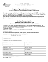 Document preview: DSHS Form 18-483 Employer Payment Identifier - Washington