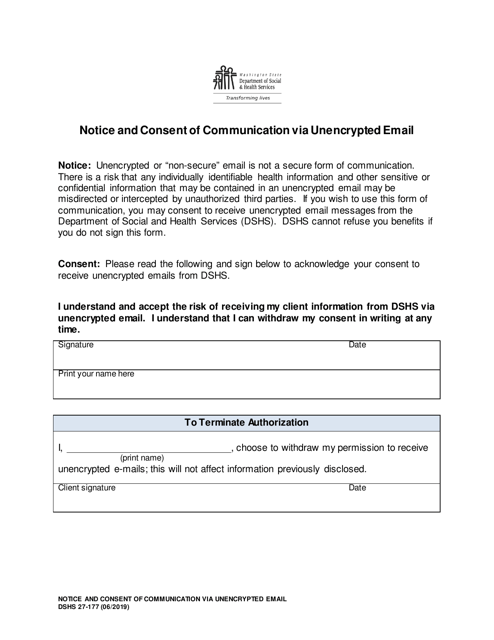 DSHS Form 27-177  Printable Pdf